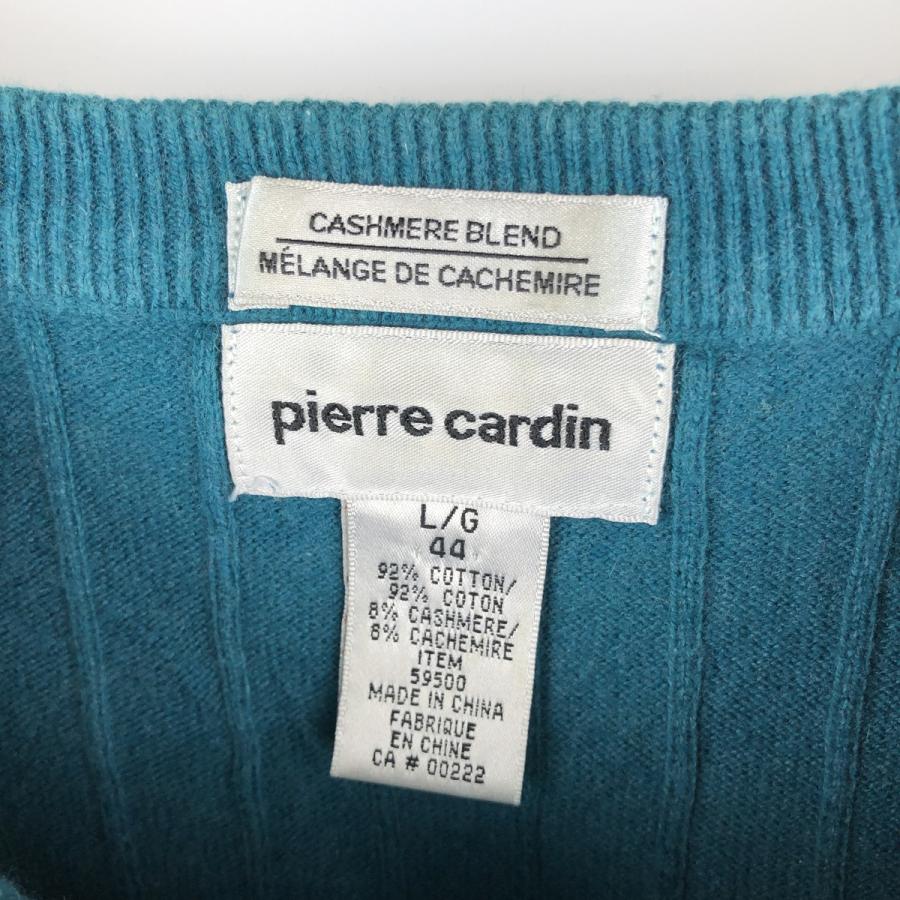 古着 ピエールカルダン Pierre Cardin ストライプ柄 カシミア混 コットンニットセーター メンズL相当/eaa604444 pierre cardin（ピエール カルダン） 古着 ストライプ柄 カシミア混