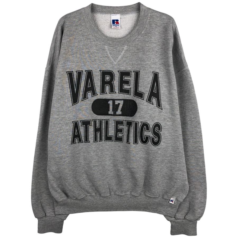 古着 90年代 ラッセル Russell 3連プリント カレッジスウェットシャツ