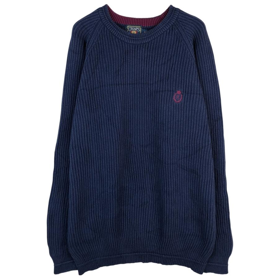 古着 80年代 ラルフローレン Ralph Lauren CHAPS チャップス リブ編み