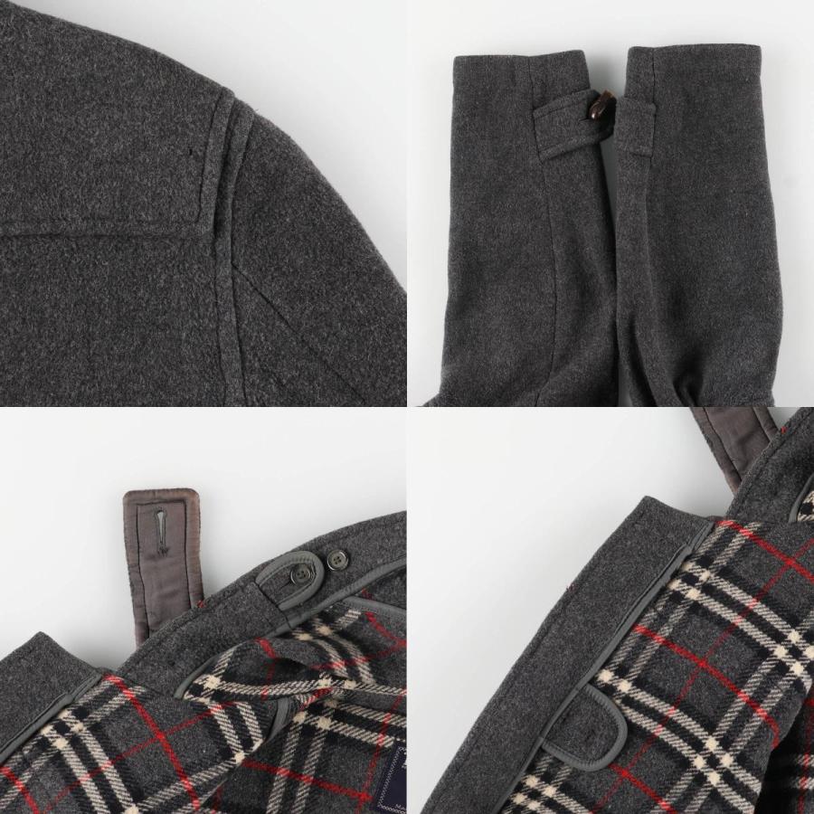 バーバリーズ　ダッフルコート　ムーアブルック　ノバチェック　グレー　L　ウール バーバリーズ ダッフルコート ムーアブルック ノバチェック グレー L