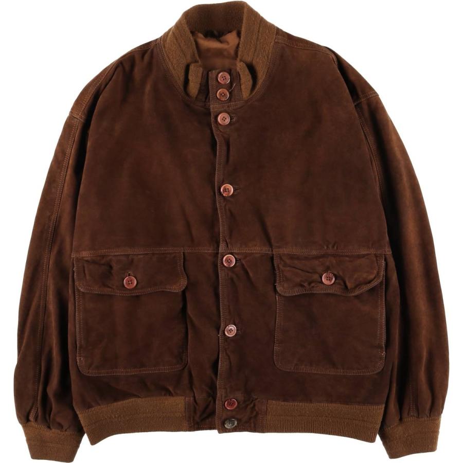 古着 バルスタージャケット スエードレザーブルゾン メンズXL相当