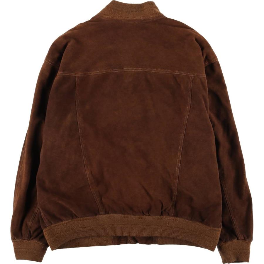 ブルックスブラザーズ バルスタージャケット スウェードレザー ブラウン XL 古着 バルスタージャケット スエードレザーブルゾン メンズXL相当