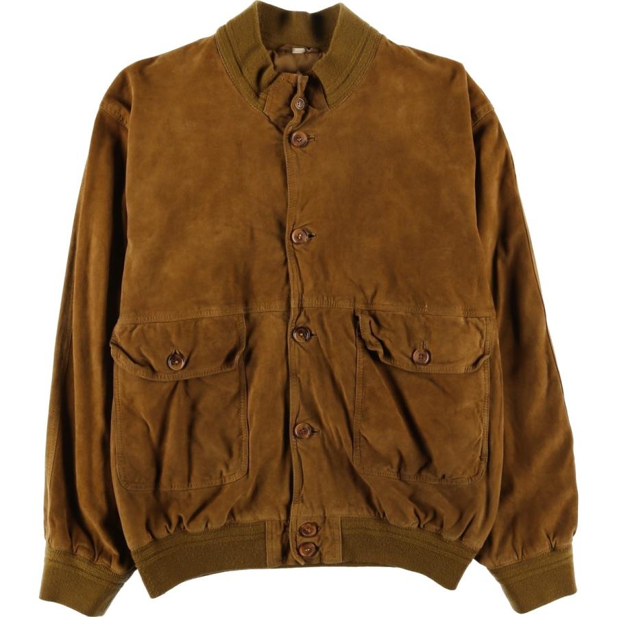 古着 バルスタージャケット スエードレザーブルゾン メンズXL相当