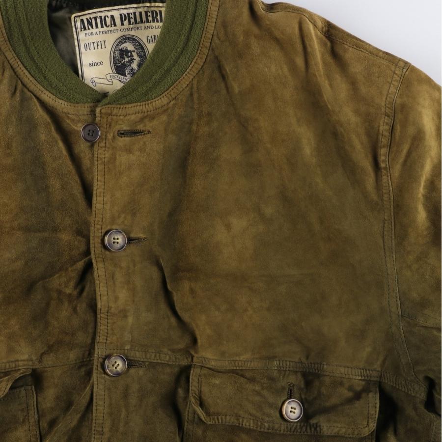 古着 ANTICA PELLERIA バルスタージャケット スエードレザーブルゾン