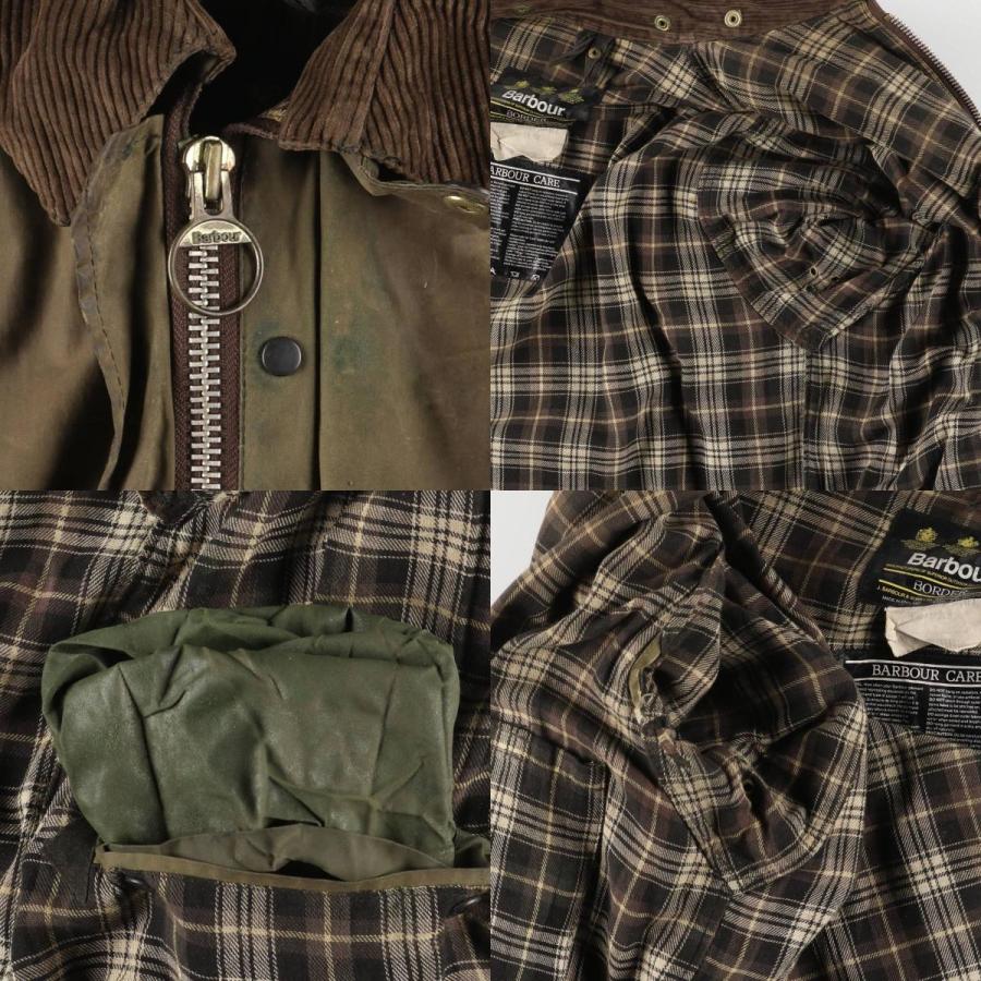 古着 90年代 バブアー Barbour BORDER 旧3ワラント ボーダー ワックス