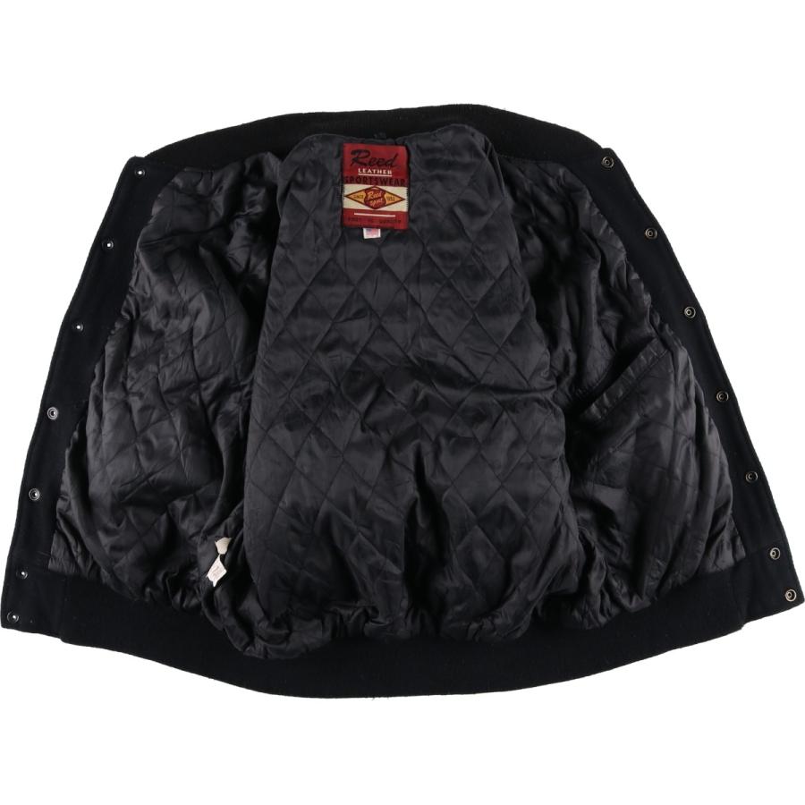 古着 80~90年代 Reed 袖革ウールボタンスタジャン バーシティ