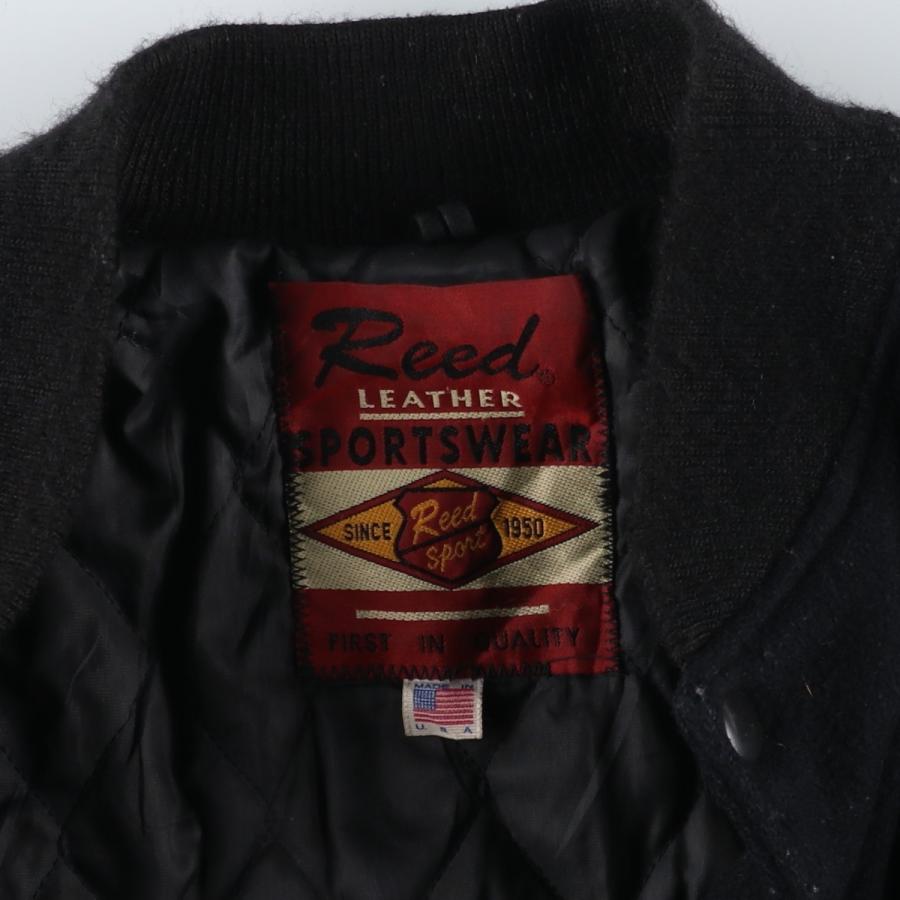 古着 80~90年代 Reed 袖革ウールボタンスタジャン バーシティ