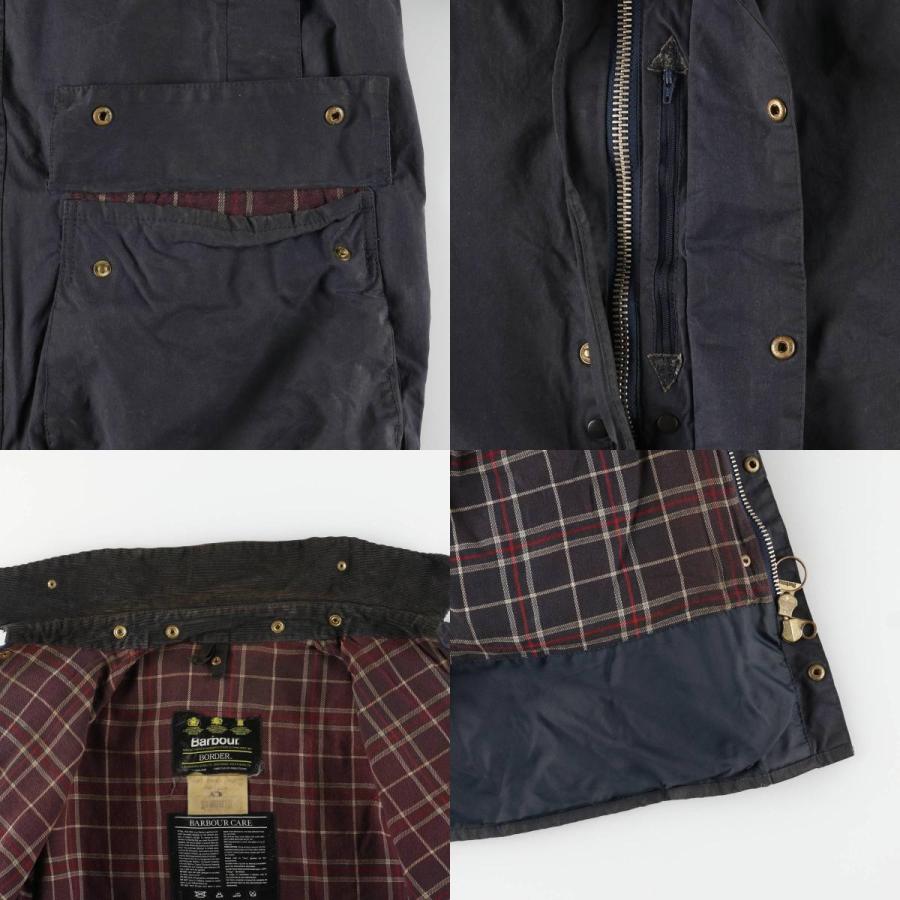 古着 80~90年代 バブアー ボーダー 旧3ワラント ワックスコットン