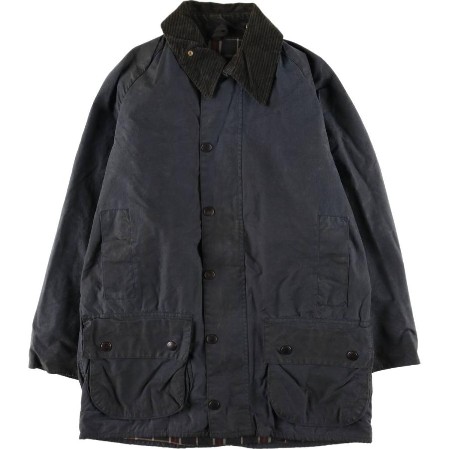 [激シブ]BARBOUR90sオイルドジャケットBEAUFORT 英国製チンスト 古着 80~90年代 バブアー ビューフォート 旧3ワラント ワックス