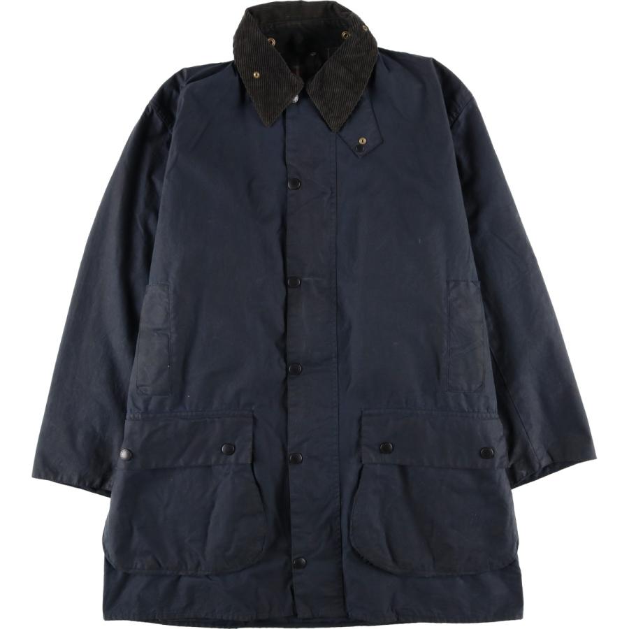 【中古】バブアー Barbour 80s 90s BORDER ボーダー オイルドジャケット C42 3ワラント ネイビー系 ヴィンテージ 古着 90年代 バブアー Barbour BORDER ボーダー 旧3ワラント ワックス