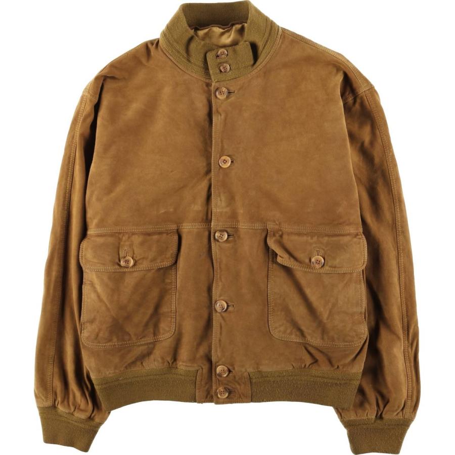 ユーロヴィンテージ スペイン 本革 バルスタージャケット M キャメル スエード 古着 バルスタージャケット スエードレザーブルゾン メンズL相当
