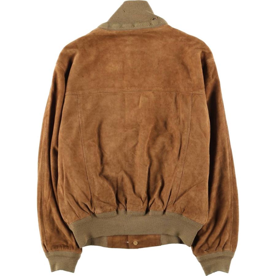 90s ユーロ 古着 レザー バルスタージャケット スエード 本革 ブラウン 古着 バルスタージャケット スエードレザーブルゾン メンズM相当