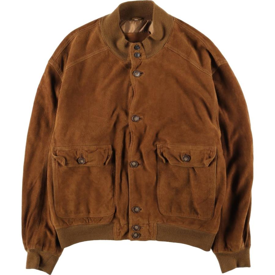 古着 バルスタージャケット スエードレザーブルゾン メンズXL相当