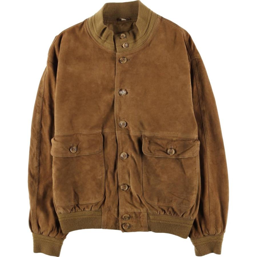 古着 バルスタージャケット スエードレザーブルゾン メンズM相当