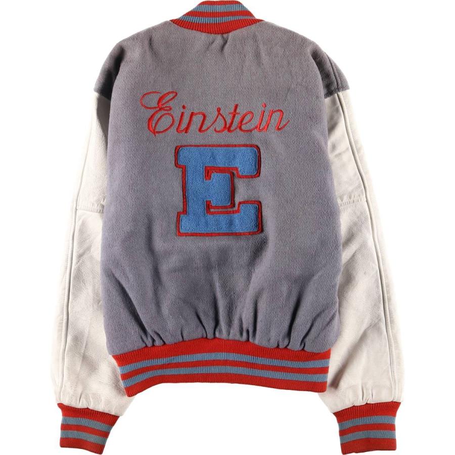 古着 70~80年代 Fordham 中綿入り 袖革ウールボタンスタジャン バー