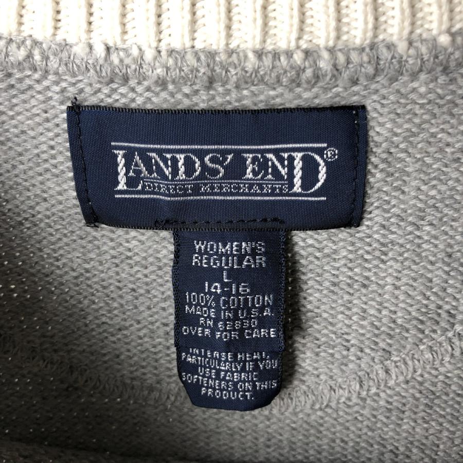 古着 80~90年代 ランズエンド LANDS' END コットンニットセーター USA製 レディースL相当 ヴィンテージ/eaa605732 古着 80~90年代 ランズエンド LANDS' END コットンニットセーター USA