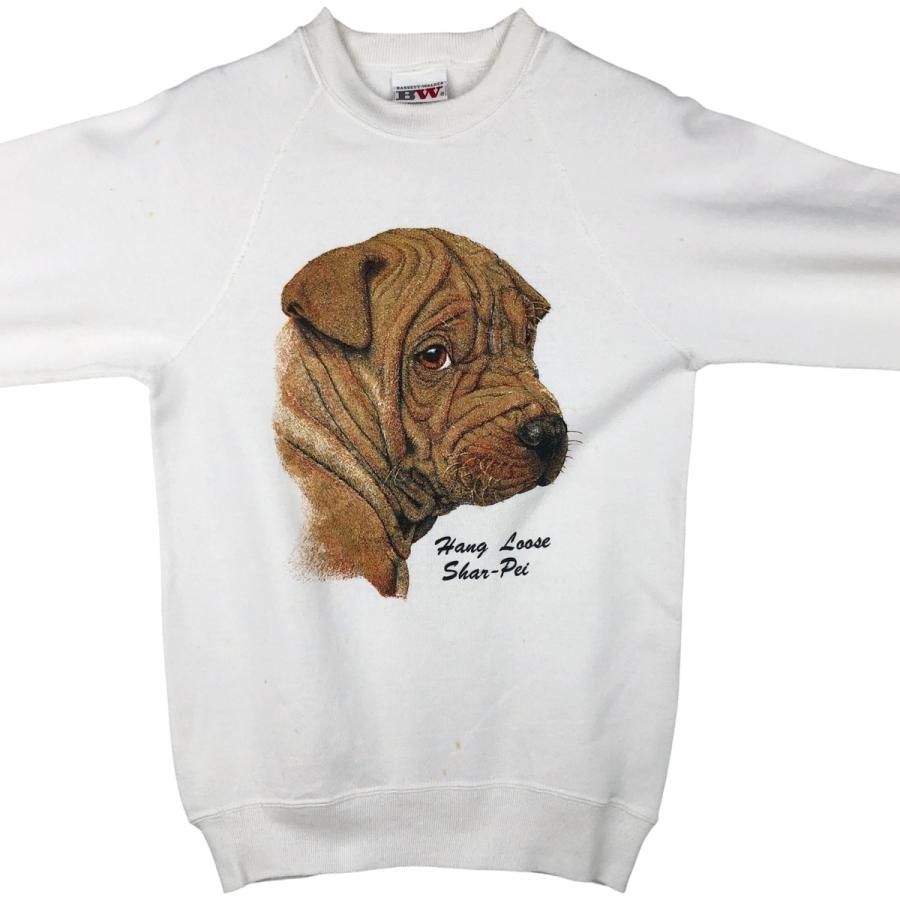 古着 80~90年代 BASSETT-WALKER シャーペイ 犬柄 アニマル スウェットシャツ トレーナー USA製 レディースS相当 ヴィンテージ /eaa605881_2