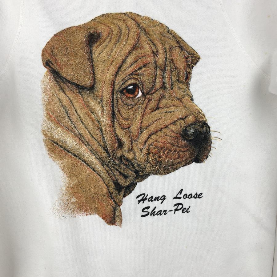 古着 80~90年代 BASSETT-WALKER シャーペイ 犬柄 アニマル スウェットシャツ トレーナー USA製 レディースS相当 ヴィンテージ /eaa605881_5