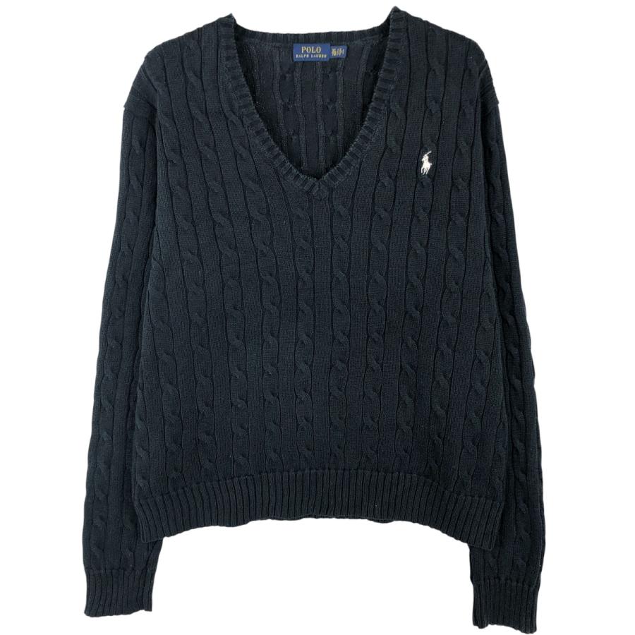 古着 ラルフローレン Ralph Lauren POLO RALPH LAUREN ケーブル編み V