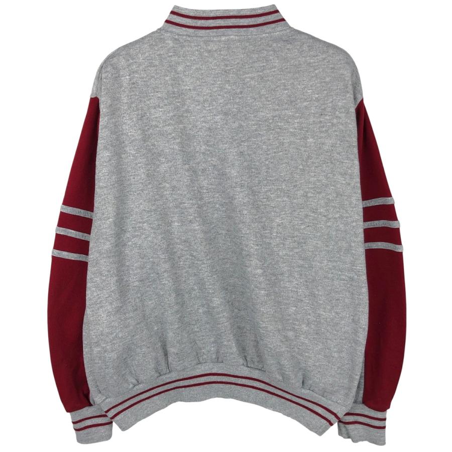 ニューウェルズ　オールド　ボーイズ　ハーフジップジャージ XL グレー/レッド 古着 80~90年代 ハングテン HANG TEN ハーフジップスウェットシャツ