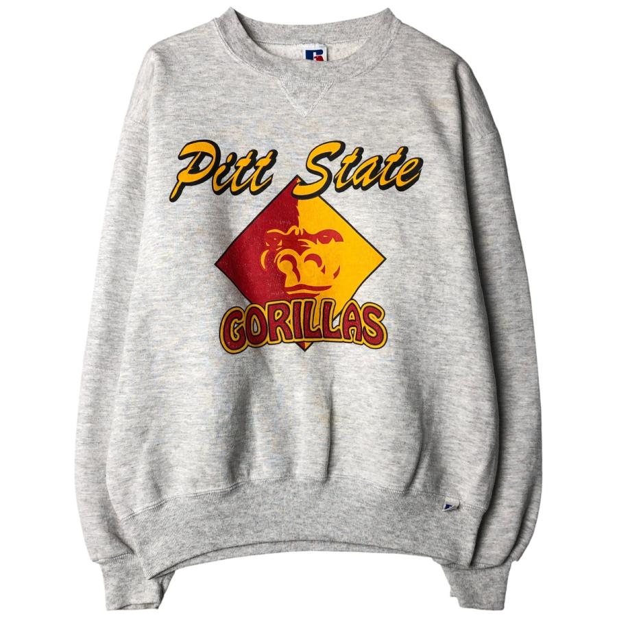 古着 90年代 ラッセル Russell 3連プリント カレッジスウェットシャツ