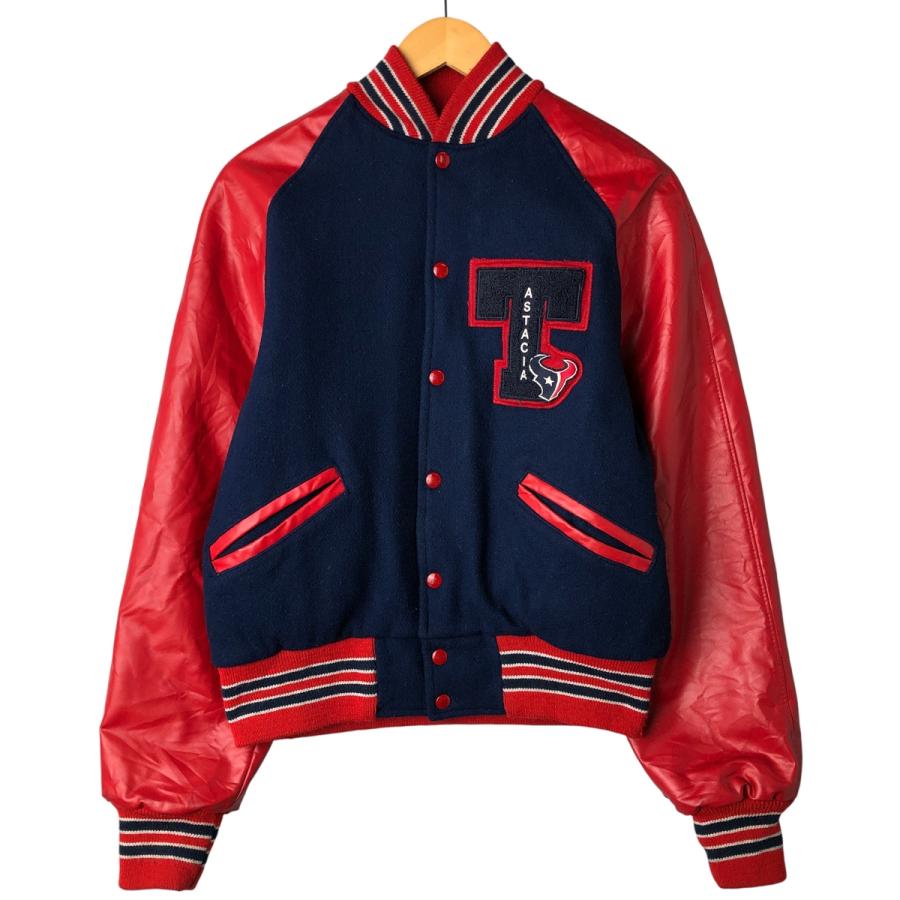 古着 80~90年代 Lone Star NFL ヒューストンテキサンズ 袖革ウール 