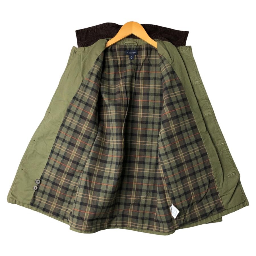 00s LANDS'END裏地チェック中綿ハンティングジャケットカバーオール 古着 00年代 ランズエンド LANDS' END ダック ハンティングジャケット