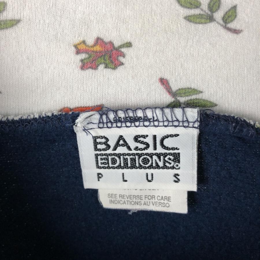 古着 ビッグサイズ 90年代 BASIC EDITIONS PLUS モックネック クマ柄 スウェットシャツ トレーナー USA製 レディースXXXL相当 ヴィンテージ/eaa606245 古着 ビッグサイズ 90年代 BASIC EDITIONS PLUS モックネック クマ柄