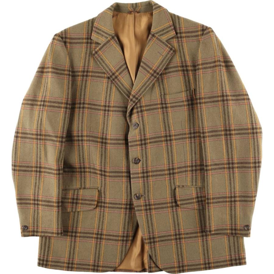 美品 Aquascutum アクアスキュータム ウール系 テーラードジャケット Aquascutum（アクアスキュータム） 古着 チェック柄 ウールテーラード