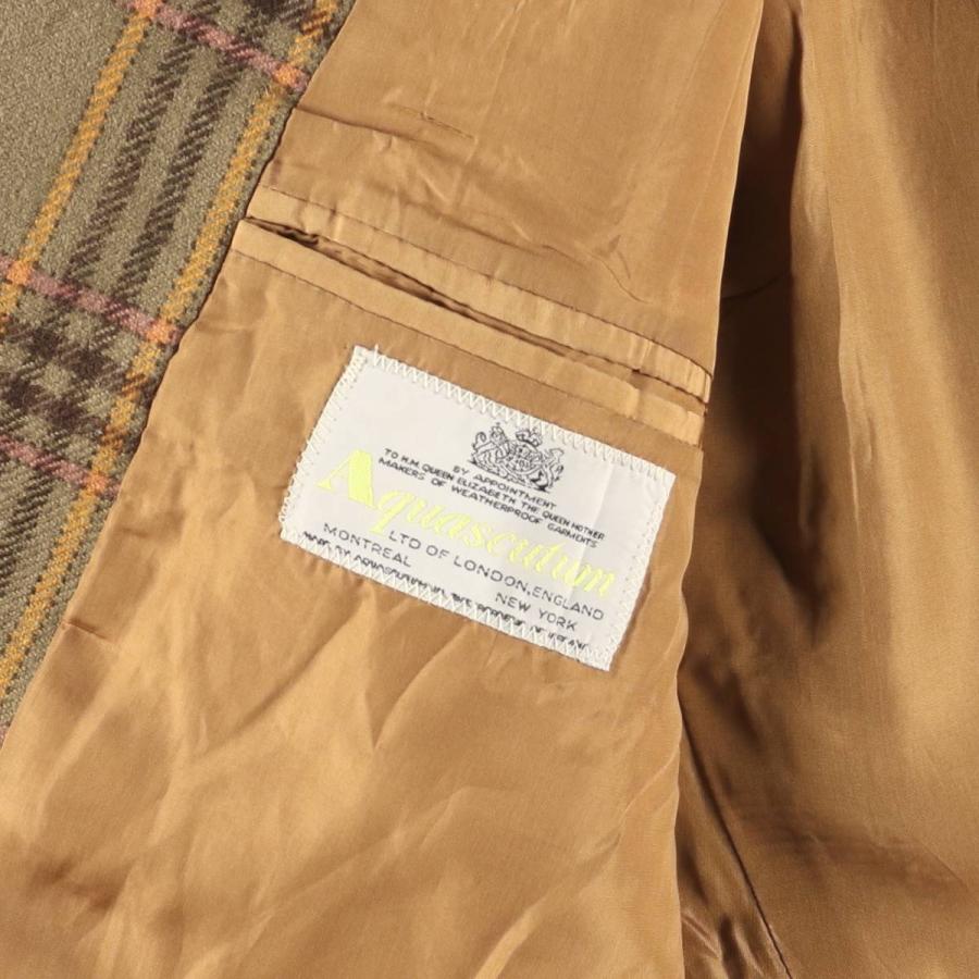 アクアスキュータム x 三越 テーラードジャケット ブレザー チェック柄 メンズ Aquascutum（アクアスキュータム） 古着 チェック柄 ウールテーラード