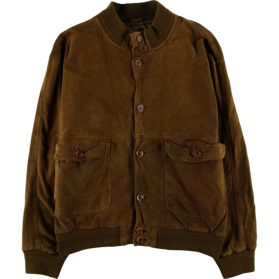 バルスター型　スエードレザージャケット 古着 バルスタージャケット スエードレザーブルゾン メンズXL相当