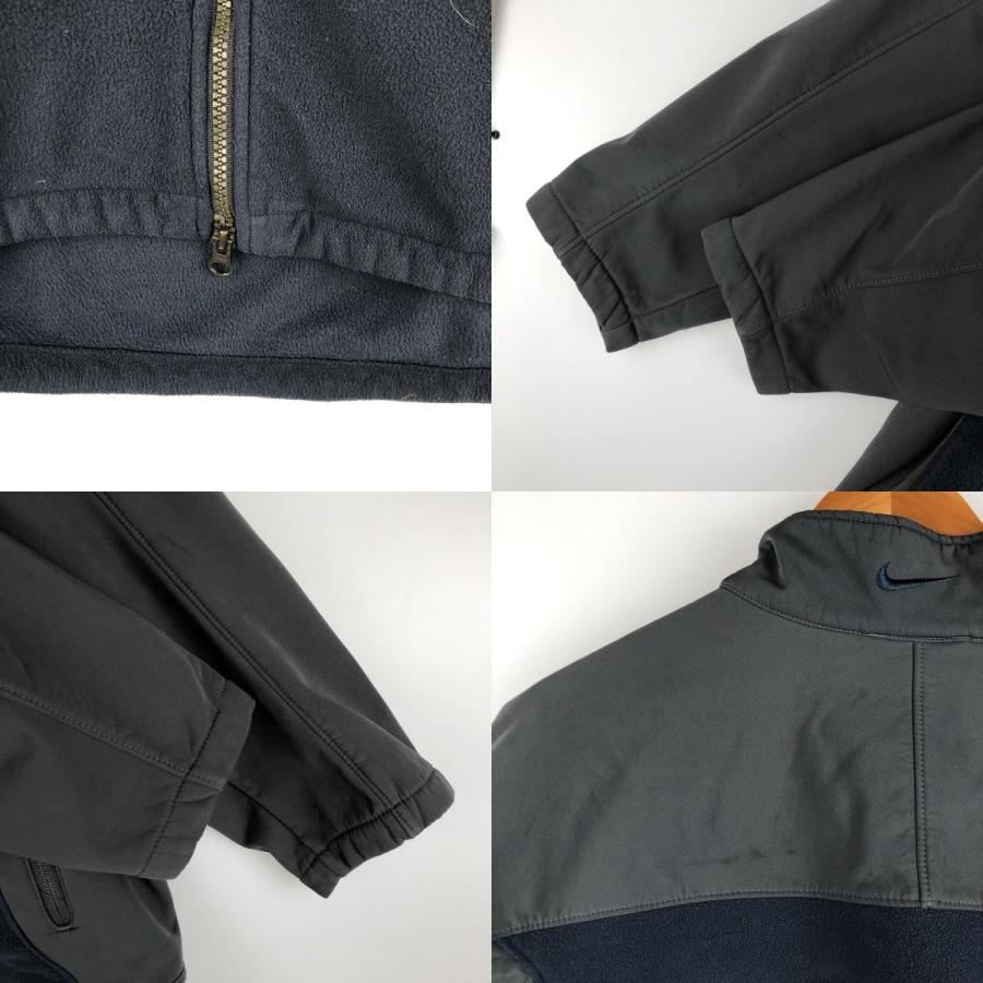 ナイキ 古着 フリースジャケット ブラック ナイロン切替 ライトアウター NIKE（ナイキ） 古着 00年代 切替 フリースジャケット メンズL相当