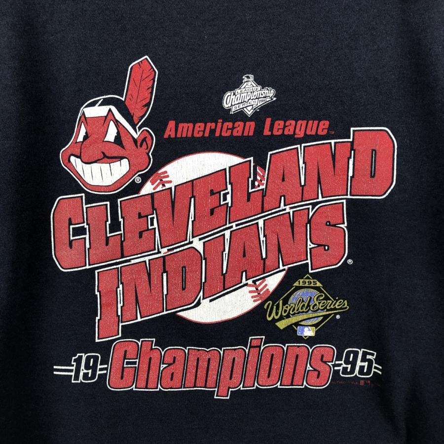 古着 90年代 ナツメグ NUTMEG MLB CLEVELAND INDIANS クリーブランドインディアンス プリントスウェットシャツ トレーナー USA製 メンズL相当 ヴィンテージ/eaa606796 古着 90年代 ナツメグ MLB クリーブランドインディアンス プリント