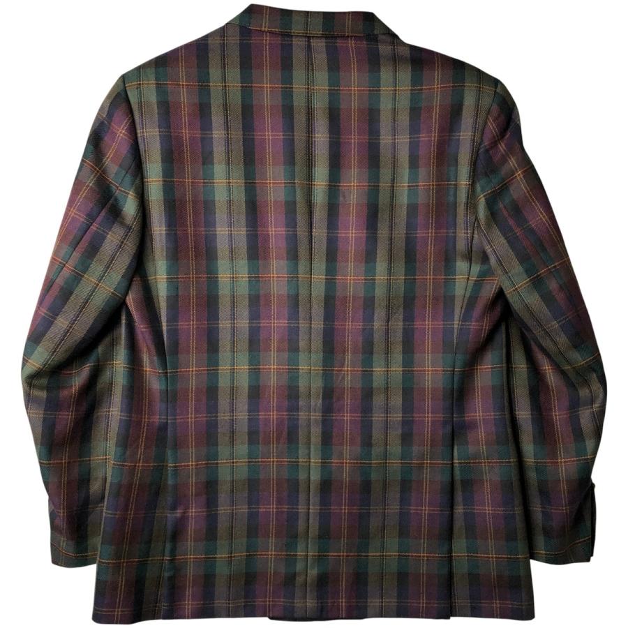 古着 Kaiser Design チェック柄 ダブルブレスト ピークドラペル ウール