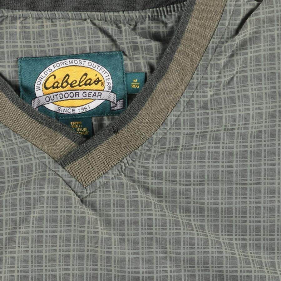 古着 90~00年代 カベラス Cabelas チェック柄 Vネック ナイロンプルオーバー メンズM相当/eaa606856 古着 90~00年代 カベラス Cabelas チェック柄 Vネック ナイロンプル