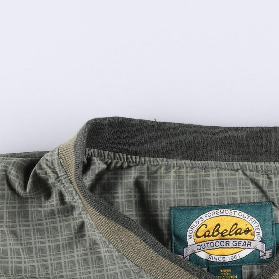古着 90~00年代 カベラス Cabelas チェック柄 Vネック ナイロンプル
