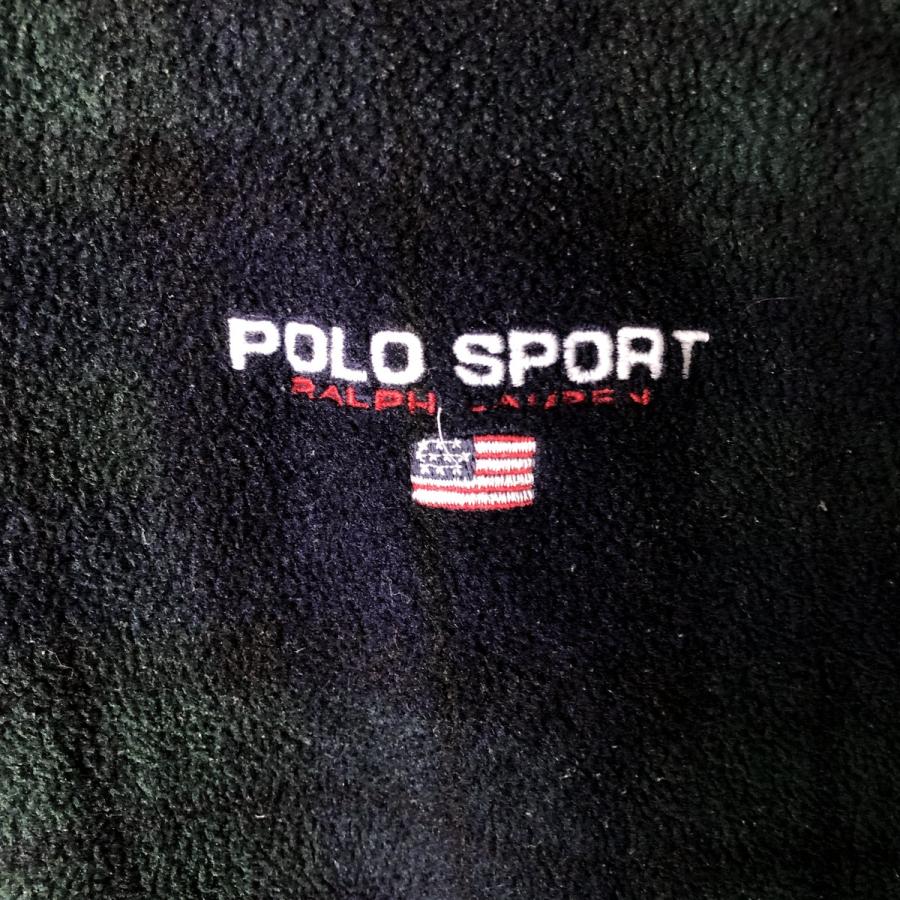 90年代 ポロラルフローレン　リバーシブルハーフコート　ブラックウォッチ ポロバイラルフローレン ウールハーフコート ダッフルコート メンズL