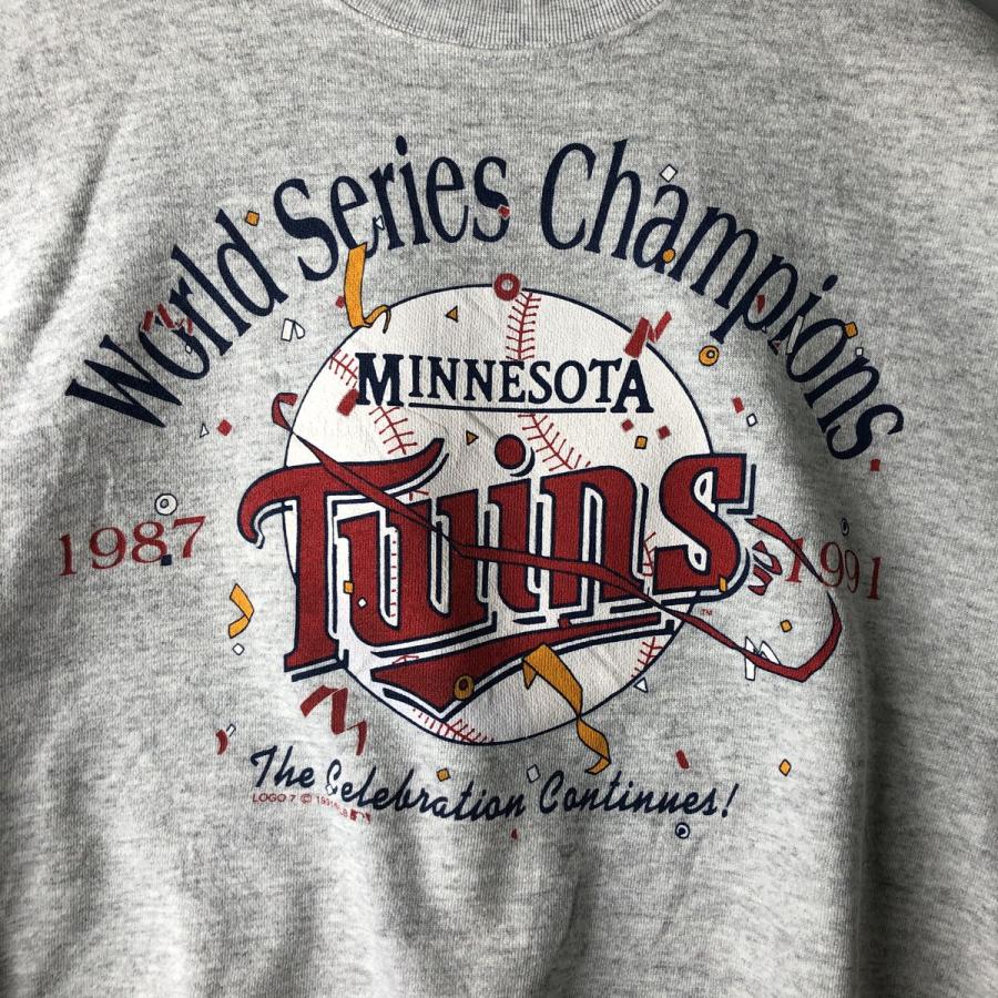 古着 90年代 Tultex SuperWeight MLB ミネソタツインズ プリント
