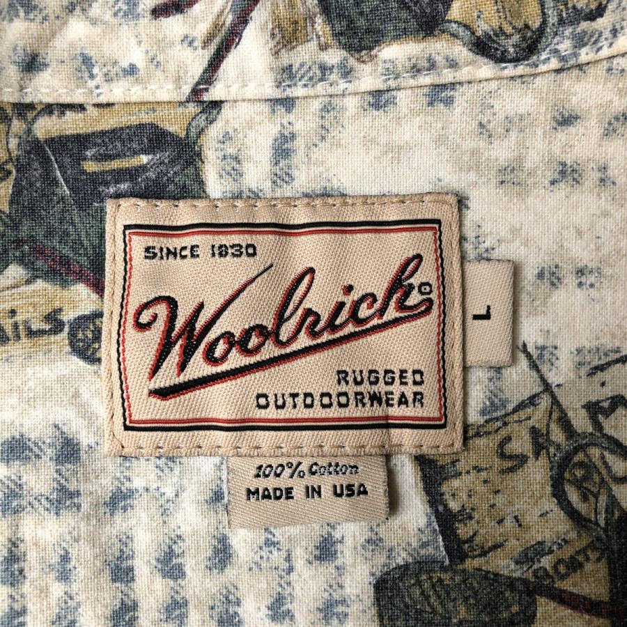 古着 00年代 ウールリッチ WOOLRICH 総柄 長袖 ボタンダウンシャツ USA製 メンズL相当/eaa607096 WOOLRICH（ウールリッチ） 古着 00年代 総柄 長袖 ボタンダウンシャツ