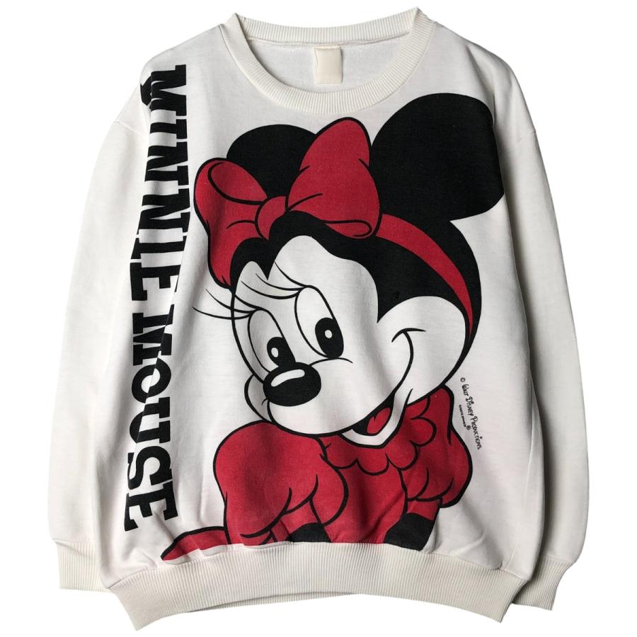 古着 MINNIE MOUSE ミニーマウス 大判プリント キャラクタースウェットシャツ トレーナー メンズL相当/eaa607125 古着 MINNIE MOUSE ミニーマウス 大判プリント キャラクタースウェット