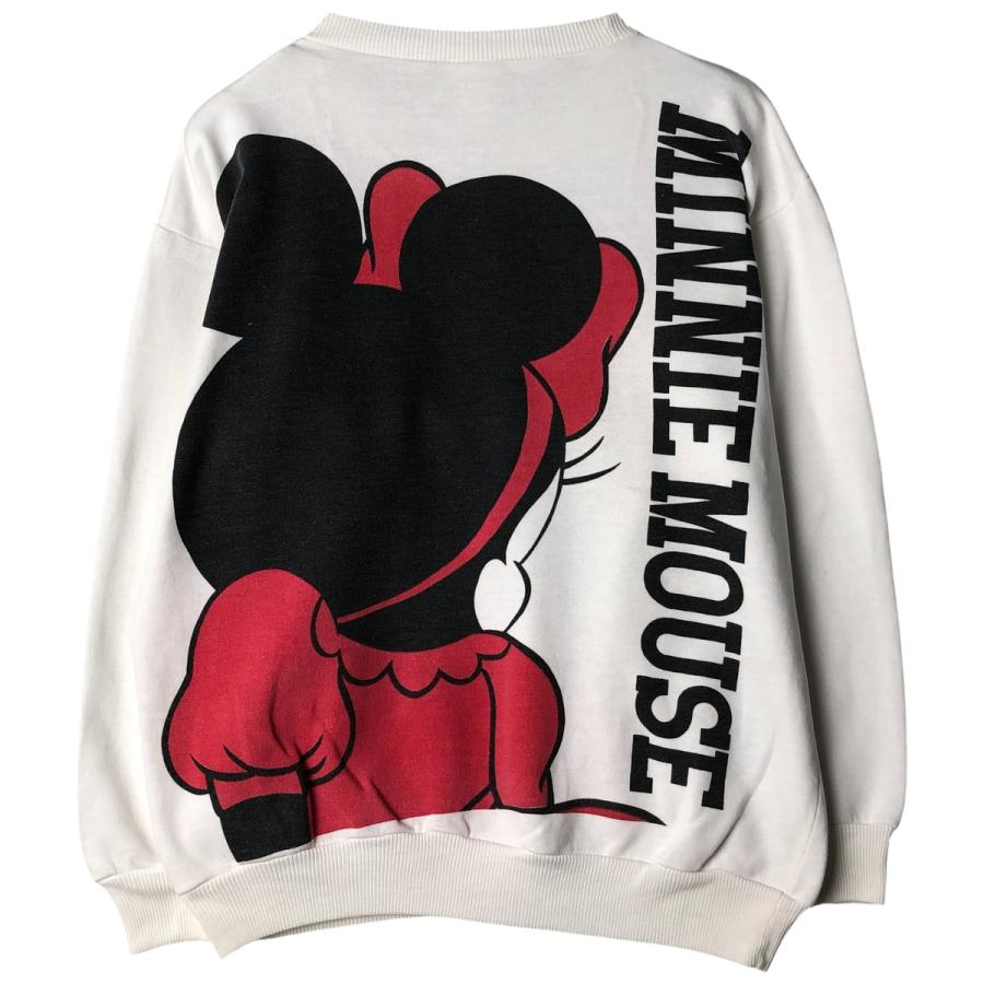 古着 MINNIE MOUSE ミニーマウス 大判プリント キャラクタースウェットシャツ トレーナー メンズL相当/eaa607124 古着 MINNIE MOUSE ミニーマウス 大判プリント キャラクタースウェット