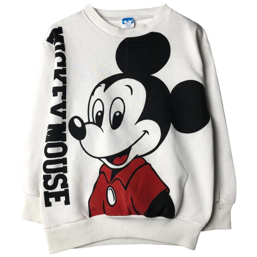 古着 80年代 ディズニー DISNEY MICKEY MOUSE ミッキーマウス 大判プリント キャラクタースウェットシャツ トレーナー USA製 メンズS相当 ヴィンテージ/eaa607128 古着 80年代 ディズニー ミッキーマウス 大判プリント キャラクター