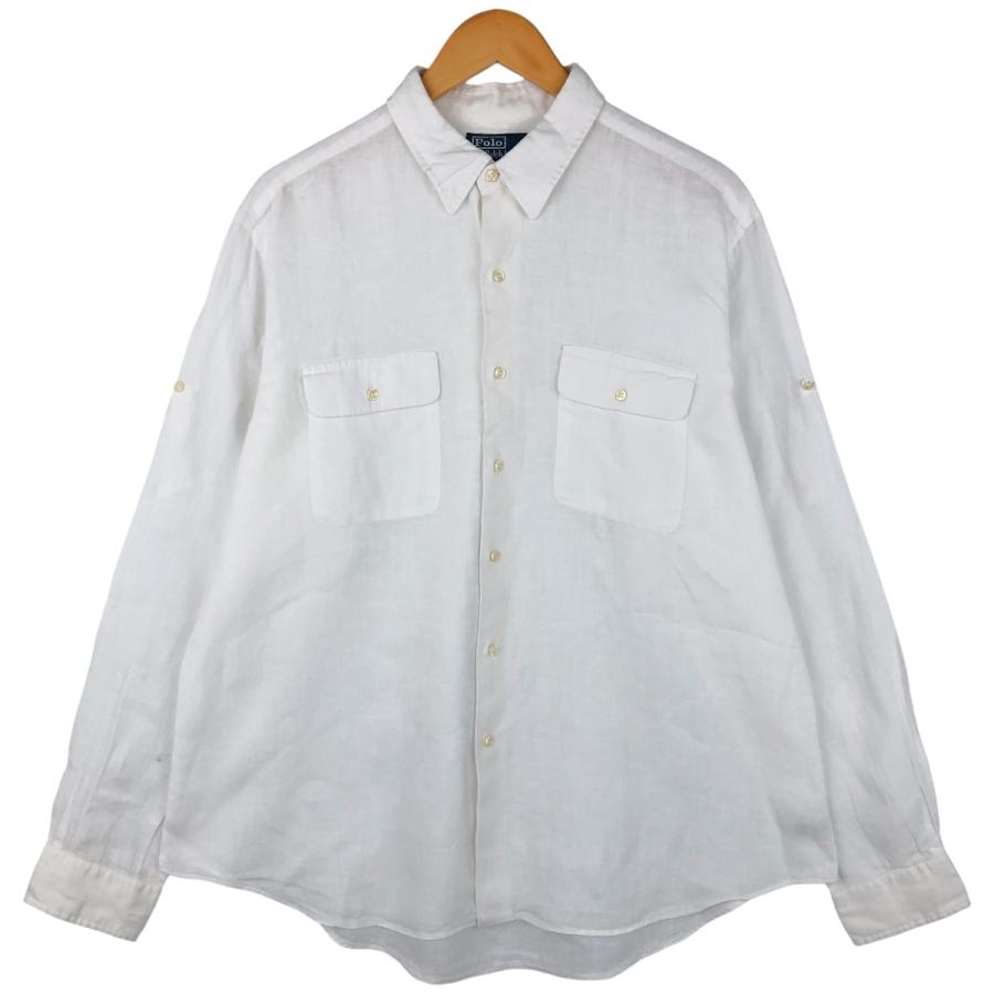 古着 ラルフローレン Ralph Lauren POLO by 長袖 リネンシャツ メンズ