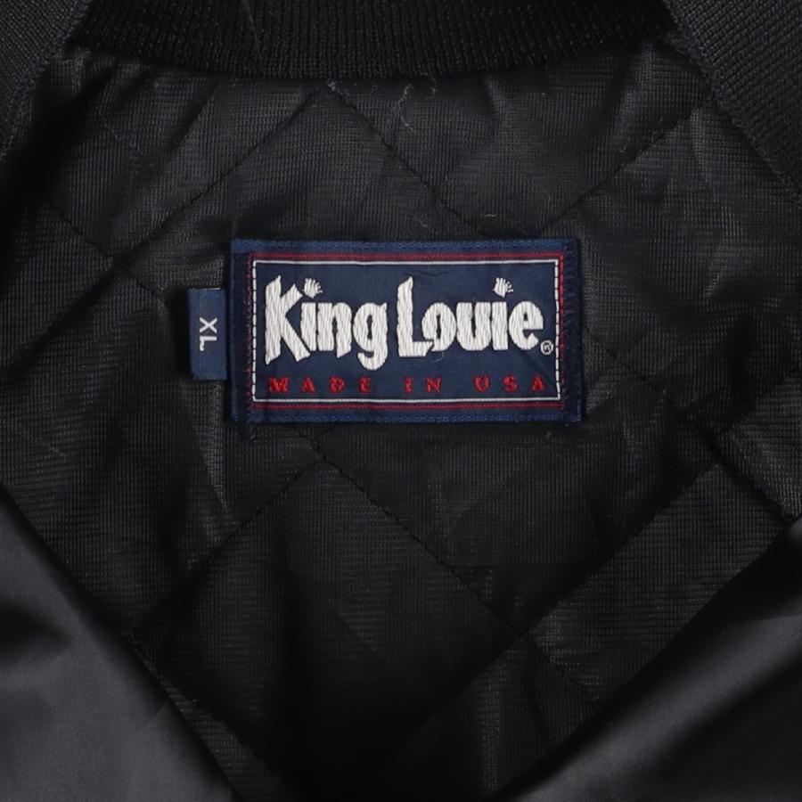 古着 キングルイ King Louie 星条旗柄 バッジ付き ナイロンスタジャン アワードジャケット バーシティジャケット USA製 メンズXL相当 ヴィンテージ/eaa607179 King Louie（キングルイ） 古着 星条旗柄 バッジ付き ナイロン