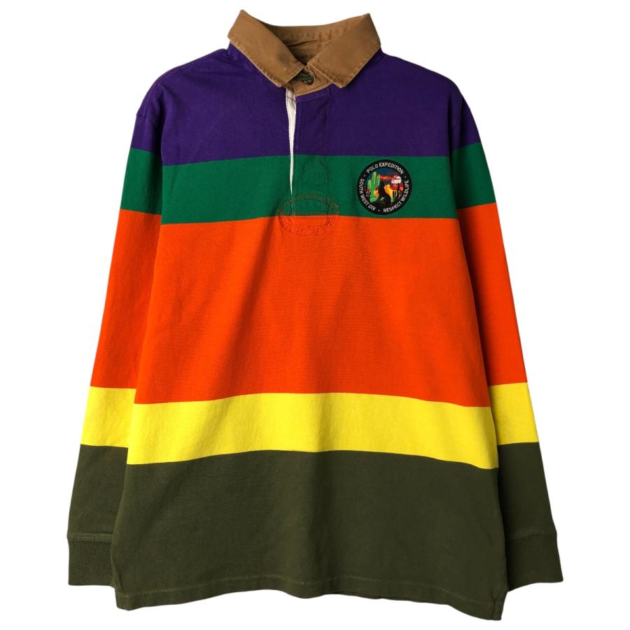 古着 ラルフローレン Ralph Lauren POLO by ボーダー柄 長袖 ラガー