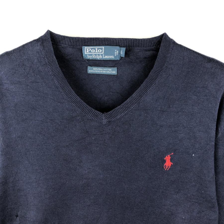 古着 ラルフローレン Ralph Lauren POLO by Vネック ピマコットン