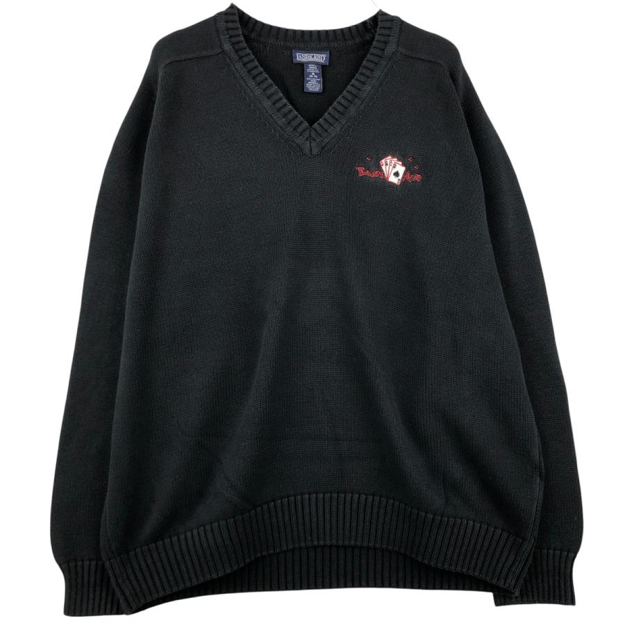古着 ランズエンド LANDS' END Vネック コットンニットセーター USA製