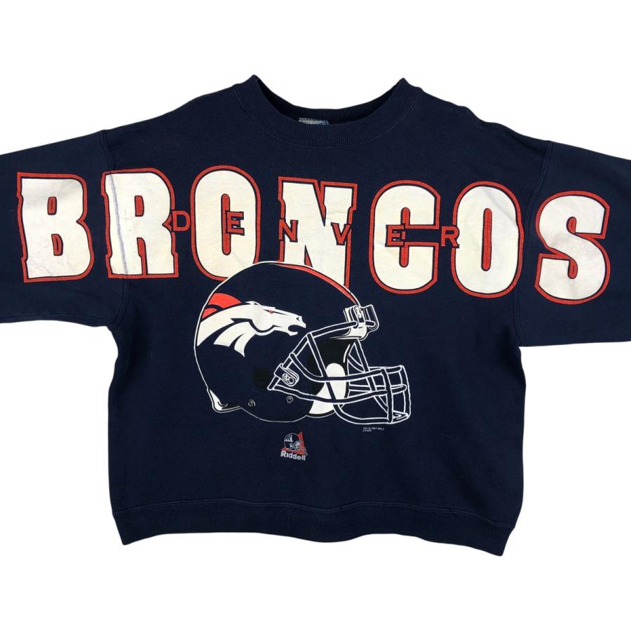 古着 90年代 ChampKnit NFL デンバーブロンコス プリントスウェット 