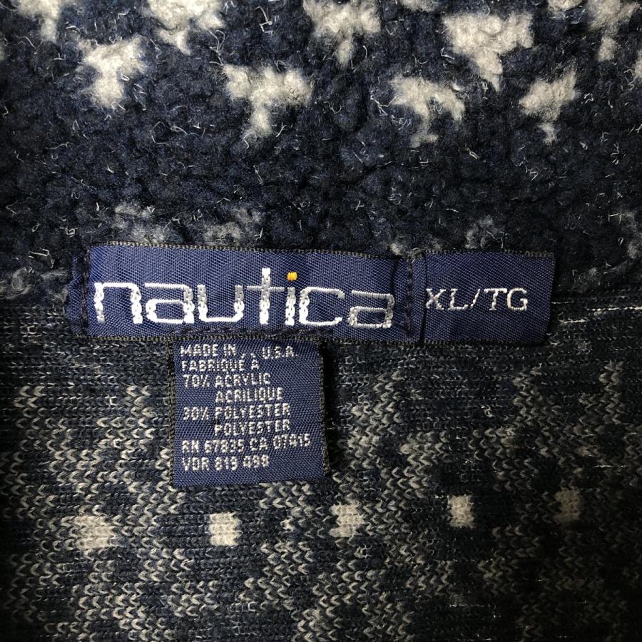古着 90年代 ノーティカ NAUTICA 総柄 ハーフジップ フリースプルオーバー USA製 メンズXL相当 ヴィンテージ/eaa607728 NAUTICA（ノーティカ） 古着 90年代 総柄 ハーフジップ フリースプル