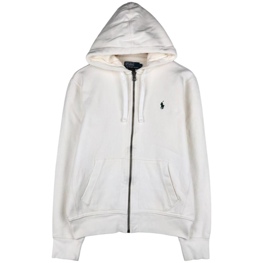 POLO Ralph Lauren ポロラルフローレン 白 フルジップ 古着 ラルフローレン Ralph Lauren POLO by スウェットフルジップ